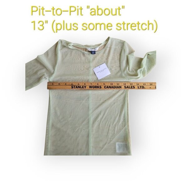 American Eagle Mesh Sheer Top XS Celery Green NWT - Picture 9 of 11